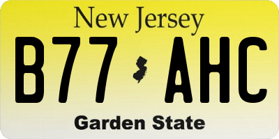 NJ license plate B77AHC