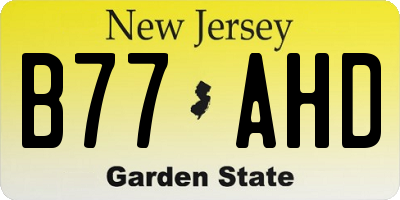 NJ license plate B77AHD