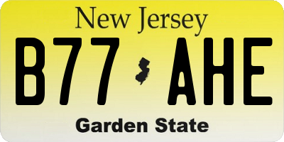 NJ license plate B77AHE