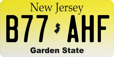 NJ license plate B77AHF
