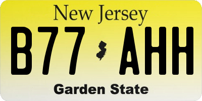 NJ license plate B77AHH