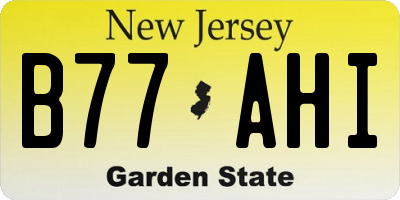 NJ license plate B77AHI