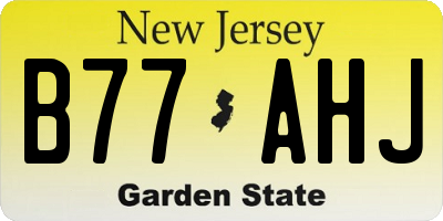 NJ license plate B77AHJ