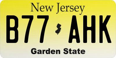 NJ license plate B77AHK