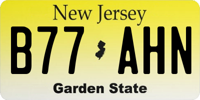 NJ license plate B77AHN
