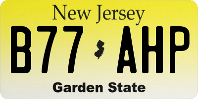 NJ license plate B77AHP