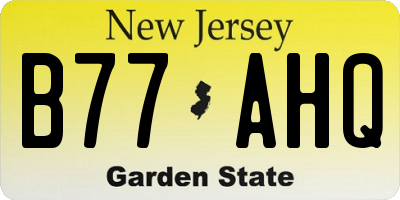 NJ license plate B77AHQ