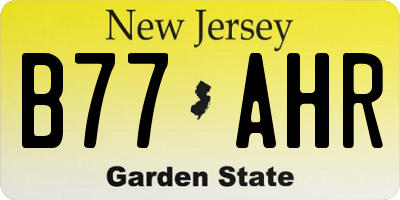 NJ license plate B77AHR