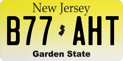 NJ license plate B77AHT