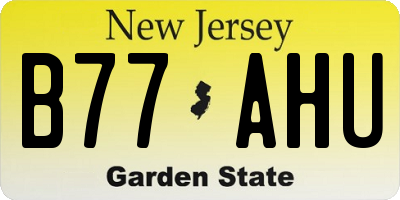 NJ license plate B77AHU