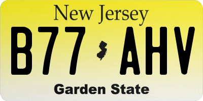 NJ license plate B77AHV