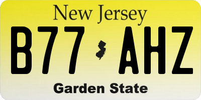 NJ license plate B77AHZ