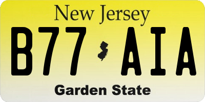NJ license plate B77AIA