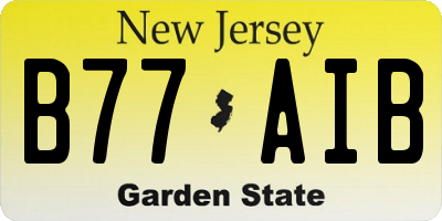 NJ license plate B77AIB