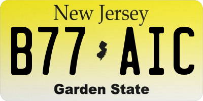 NJ license plate B77AIC