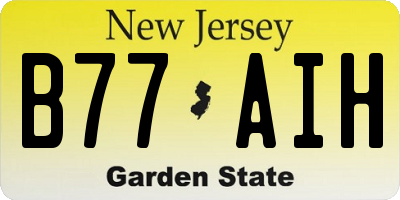 NJ license plate B77AIH