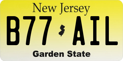 NJ license plate B77AIL