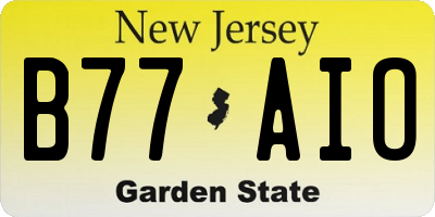 NJ license plate B77AIO
