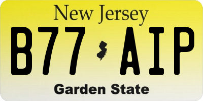 NJ license plate B77AIP