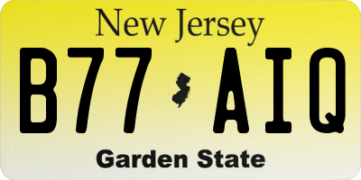 NJ license plate B77AIQ