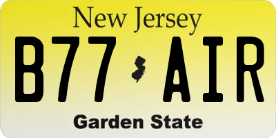 NJ license plate B77AIR