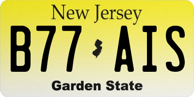 NJ license plate B77AIS