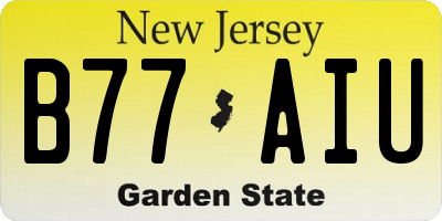 NJ license plate B77AIU