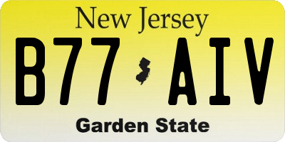 NJ license plate B77AIV
