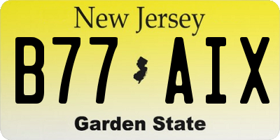 NJ license plate B77AIX