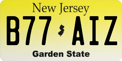 NJ license plate B77AIZ