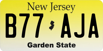 NJ license plate B77AJA