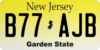 NJ license plate B77AJB
