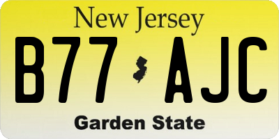 NJ license plate B77AJC