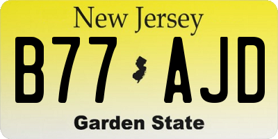 NJ license plate B77AJD