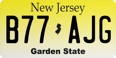 NJ license plate B77AJG