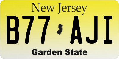 NJ license plate B77AJI