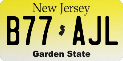 NJ license plate B77AJL
