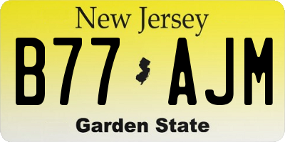 NJ license plate B77AJM