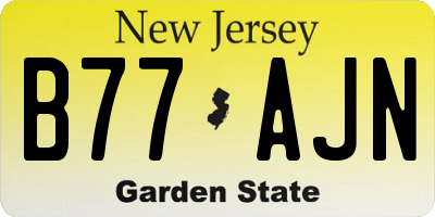 NJ license plate B77AJN