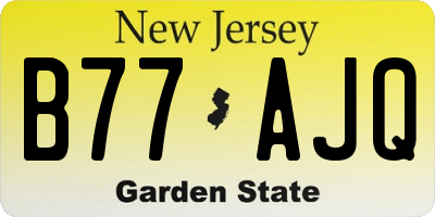 NJ license plate B77AJQ