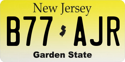 NJ license plate B77AJR