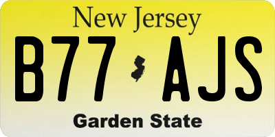 NJ license plate B77AJS