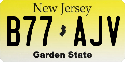 NJ license plate B77AJV
