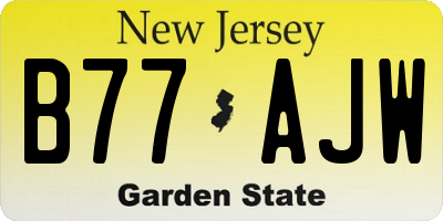 NJ license plate B77AJW