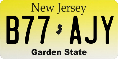 NJ license plate B77AJY