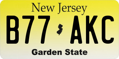 NJ license plate B77AKC