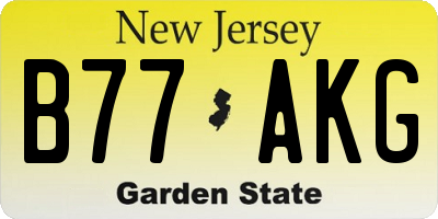 NJ license plate B77AKG