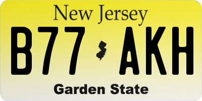NJ license plate B77AKH