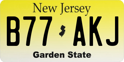 NJ license plate B77AKJ