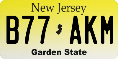 NJ license plate B77AKM